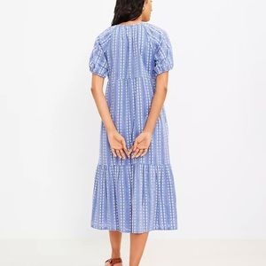 Loft Petal Stripe Tiered Shirtdress Small (Runs Big)